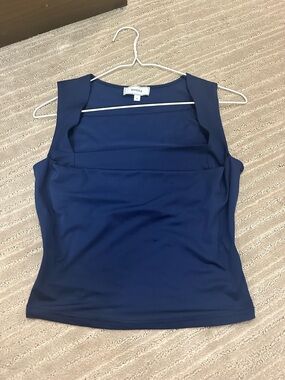 Navy Square-Neck Top - Women's